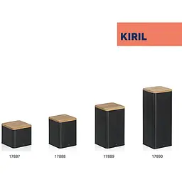 Ємність для зберігання сипучих Kela Kiril 11.5х11.5х28.5 см 3 л чорна (17890) - мініатюра 4