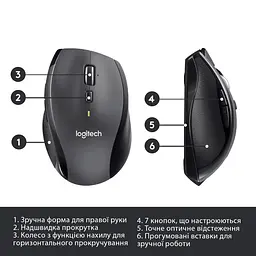 Миша бездротова Logitech M705 Marathon Black лазерна (910-001949) - мініатюра 8