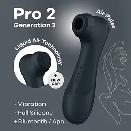 Вакуумний стимулятор клітора з вібрацією Satisfyer Pro 2 Generation 3 Connect App чорний - мініатюра 5
