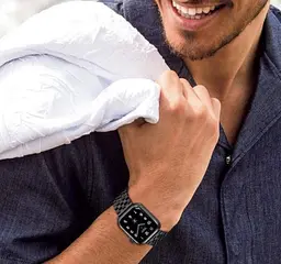 Браслет BeWatch для Apple Watch series 3/4/5/6 із шириною корпусу 38/40мм Quadro сталевий Чорний (1024401) - мініатюра 6
