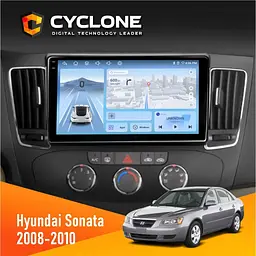 Штатна магнітола Hyundai Sonata 2008-2010 Cyclone C9-012 4x64, DSP, 4G Cyclone (НФ-00007886)