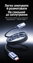 Кабель UGREEN L521 магнітний USB-A - USB-C 100 Вт 1 м темно-синій (55518) - мініатюра 6