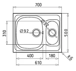 Кухонна мийка Romzha Fifika 1.5C Textura RO44017, Сірий - мініатюра 11