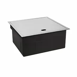 Кухонна прихована мийка Platinum Handmade PVD чорна 500x500x220 (змішувач в комплекті), Чорний - мініатюра 4