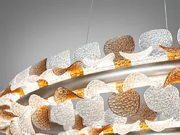 Дизайнерська підвісна LED люстра Diasha MD2511/800CG з подвійним кільцем і декоративною підсвіткою 80 см - мініатюра 6