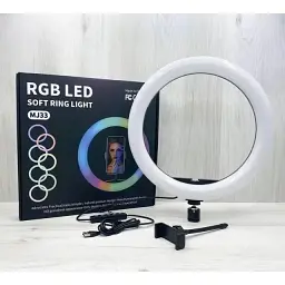 Кільцева лампа RGB MJ33 з тримачем для телефону - мініатюра 6
