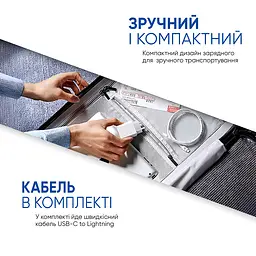 Швидка зарядка для Apple 20W USB-C Power Adapter White AMHJ83 + кабель Lightning (ARS83335) - мініатюра 3