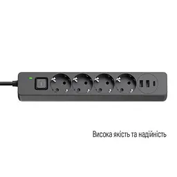 Мережевий фільтр живлення ColorWay (CW-CHE435PDB), 4 розетки/3USB 5M (CW-CHE435PDB) - мініатюра 6