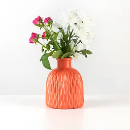 Ваза декоративна МВМ My Home, 15 см, коралова (DH-FLOWERS-09 CORAL) - мініатюра 2