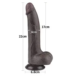 Фалоімітатор Sliding-Skin Dual Layer Dong 8.5'' 22 см чорний - мініатюра 3