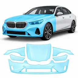 Антигравійна захисна бронеплівка за лекалами для BMW 5 Series G60 2023- передня частина авто (капот бампер фари крила)