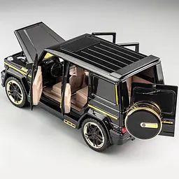 Колекційна металева модель позашляховика АвтоЕксперт Mercedes-Benz G65 AMG Brabus із золотими вставками, інерцією, світлом та звуком 1:24 - мініатюра 6