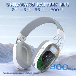 Attack Shark L90 Wireless Gaming Headset — бездротова Bluetooth-гарнітура з мікрофоном для геймерів, Білий - мініатюра 3