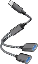 Переходник USB-C на 2 USB-A для зарядки и передачи данных
