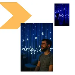 Гірлянда Xmas STAR CURTAIN 12 BlueЗіркиXPRO3M*80CM*50CM (47678-8112_223) - мініатюра 6