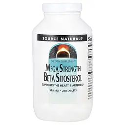 Фітостероли Source Naturals Beta Sitosterol 375 mg Mega Strength, 240 капсул
