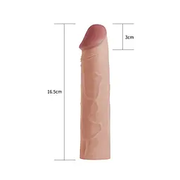 Насадка на пеніс Lovetoy Pleasure X-Tender 17 см тілесний - мініатюра 4