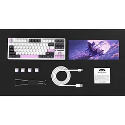 Клавіатура MageGee Light 87 USB Ivory White Switch Purple Jade (6971969728745-UA) - мініатюра 12