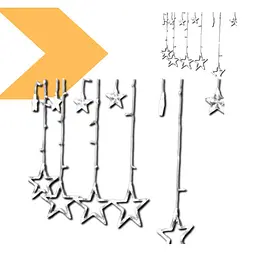 Гірлянда-штора XPRO Зірка біла 12PCS LIGHT STAR з пультом, різні режими 30 (GR- 51_305) - мініатюра 2