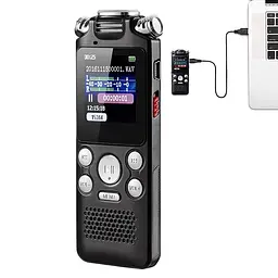 Цифровий диктофон з таймером Sttwunake V59 stereo 8 Gb, чорний (100088) - мініатюра 5