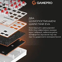 Клавіатура дротова GamePro Genesis Metallic Outemu Red Swithes USB White (MK110W) - мініатюра 10