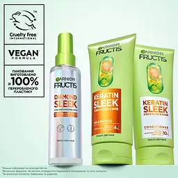 Кондиціонер Garnier Fructis Keratin Sleek для розгладження та надання блиску для пухнастого та сухого волосся 200 мл - мініатюра 6