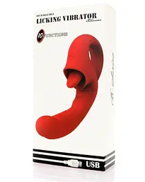 Вібратор - Rechargeable Licking Vibrator USB 10 Functions - мініатюра 4