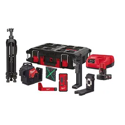 Нівелір лазерний 3D акумуляторний MILWAUKEE, M12 3PLKIT-401P (360 градусів, зелений промінь) (заміна на 4933499379) - мініатюра 2