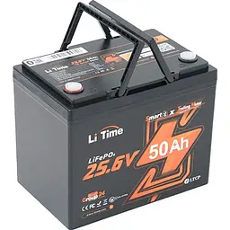 Акумулятор Li Time LiFePO4 24V (25.6V/50Ah/1280Wh) (L24V50-50-TM-BT-8-A70) - мініатюра 2