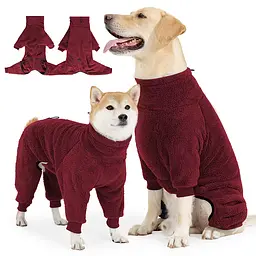 Флісовий комбінезон для собак Wan Talk Four-legged Pullover Dog Coat, Bordo, 2XL