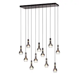Стильна підвісна каскадна люстра Levistella 999101F-11 (900) G9 чорна димчаста LED 11 плафонів - мініатюра 4