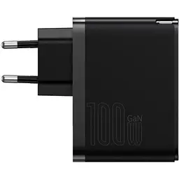 Зарядний пристрій Baseus GaN5 Pro C+U 100W + Type-C Cable Black (CCGP090201) - мініатюра 4