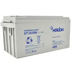 Акумуляторна батарея для ДБЖ Merlion AGM 12 V / 65 А*ч (GP12650M6)