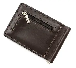 Чоловічий шкіряний затискач для грошей GRANDE PELLE 12х8х1 см acs0024474 - мініатюра 3