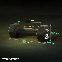 Гантелі для фітнесу неопренові TREX Sport TX-020VD 2x2кг - мініатюра 3