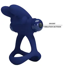 Ерекційне віброкільце Bunny Blue з клітораль-стимулятором - мініатюра 8