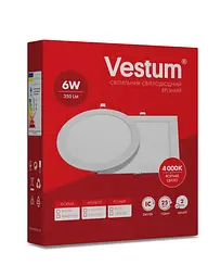 Квадратний світлодіодний світильник Vestum врізний 6W 4000K 220V 1-VS-5202 - мініатюра 3