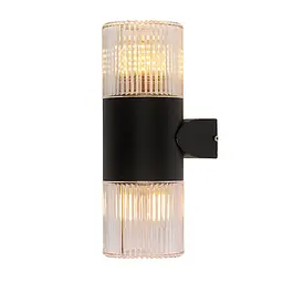 Бра настінне Levistella 804W1904-2 BK, 2 плафона, чорний + прозорий, сучасний стиль для вулиці - мініатюра 2