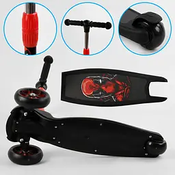 Самокат Best Scooter 13х30х58-71.5 см Чорно-червоний 000231654 - мініатюра 5