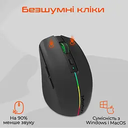 Мишка Meetion BTM002 Wireless/Bluetooth Black (MT-BTM002-A) - мініатюра 3