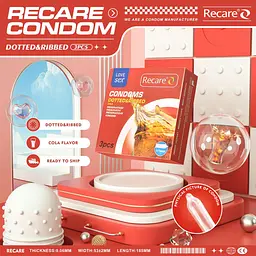 Презервативи Recare Cola Dotted&Ribbed Condoms 3 шт, з пухирцями та ребрами, аромат: Кола - мініатюра 7