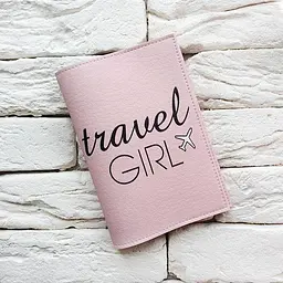 Обкладинка для паспорта Travel girl 2 (рожевий)