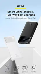 Зовнішній акумулятор Baseus Bipow 15W 30000mAh White [PPDML-K02] [66063] - мініатюра 6