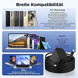 Зарядний адаптер USB-C 45W з кабелем 2 м для Samsung Galaxy Ultra - мініатюра 4