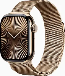 Смарт-годинник Apple Watch Series 10 GPS + Cellular 42mm Gold Titanium Case w. Gold Milanese Loop (MX083)