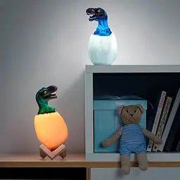 Дитячий світильник SUNROZ 3D Dinosaur Lamp лампа-нічник "Динозаврик у яйці" з пультом ДУ - мініатюра 3