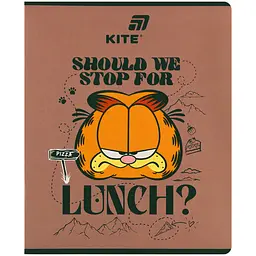 Зошит  Kite Garfield в клітинку 48 аркушів коричневий