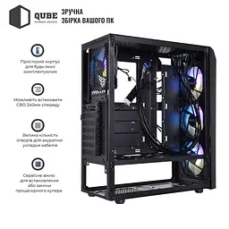 Корпус QUBE BOREY V2.0 ARGB Black (BOREY_F5NU3_V2.0) - мініатюра 3
