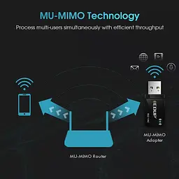 Бездротовий USB Wi-Fi адаптер EDUP EP-1689, 2.4 / 5 GHz USB 3.0 чорний (18641) - мініатюра 5