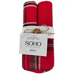 Набір рушників Soho Sell Red бавовна 100% 40х60 см 2 шт. (BS 85541)